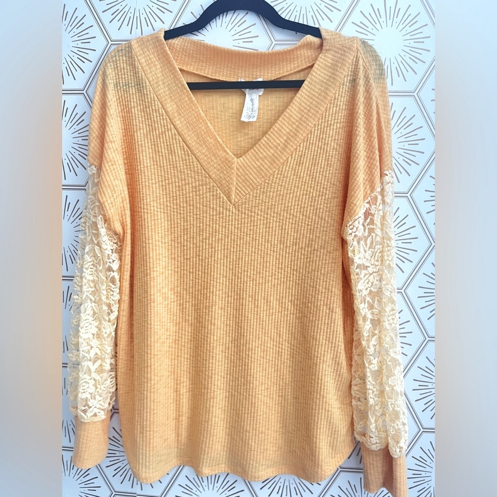 BiBi textured lace blouse - mustard